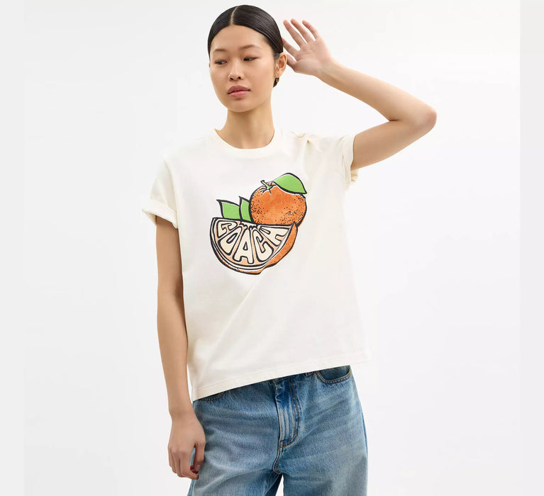 Coach Bio-Baumwoll-Freizeit-T-Shirt in Orange
