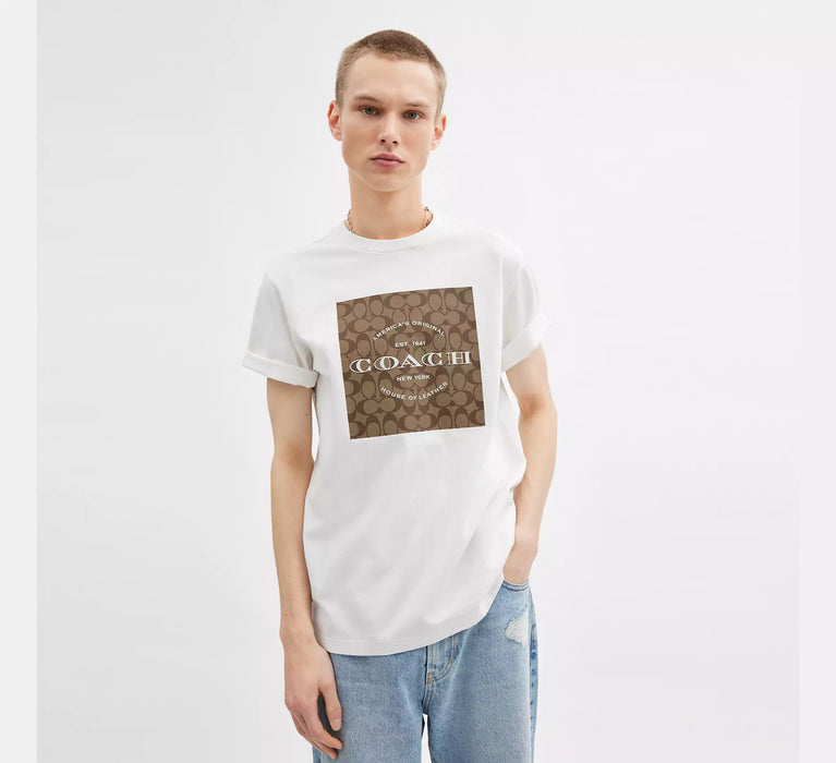 Coach Unisex Signature Square T-Shirt aus Bio-Baumwolle