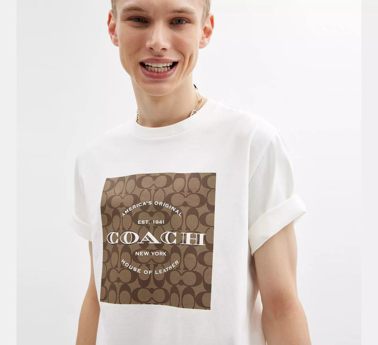 Coach Unisex Signature Square T-Shirt aus Bio-Baumwolle