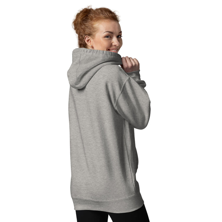 Make Iran Great Again Unisex Hoodie featuring a lion emblem and vibrant colors on a Gray.