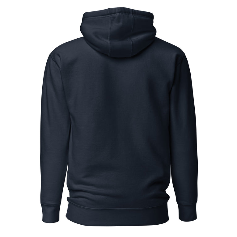 Make Iran Great Again Unisex Hoodie featuring a lion emblem and vibrant colors on a navy.