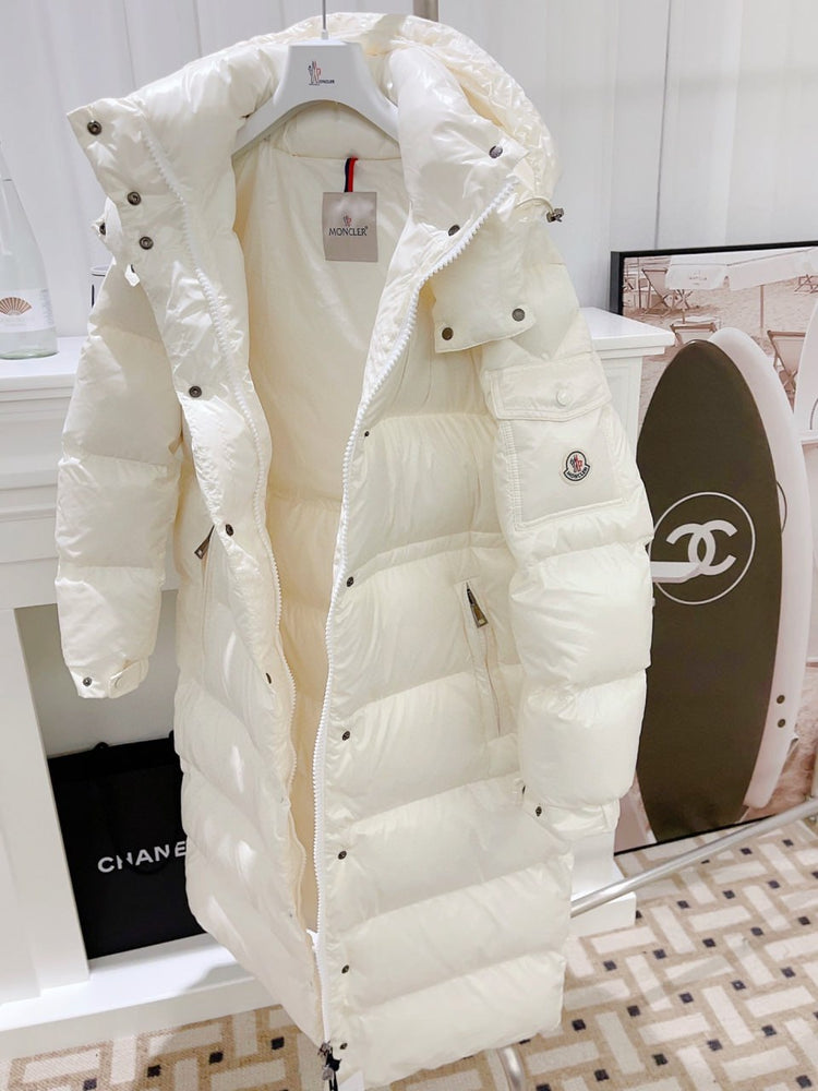 Moncler Cavettaz Hooded Long Down Jacket at volonka