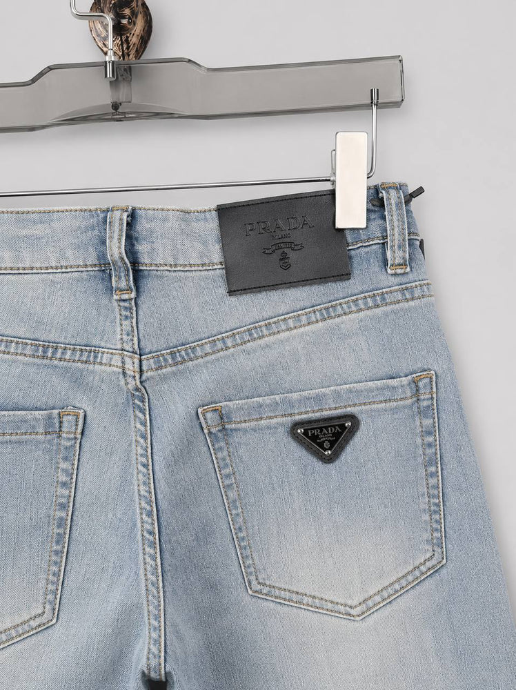Prada Light Blue Denim Shorts