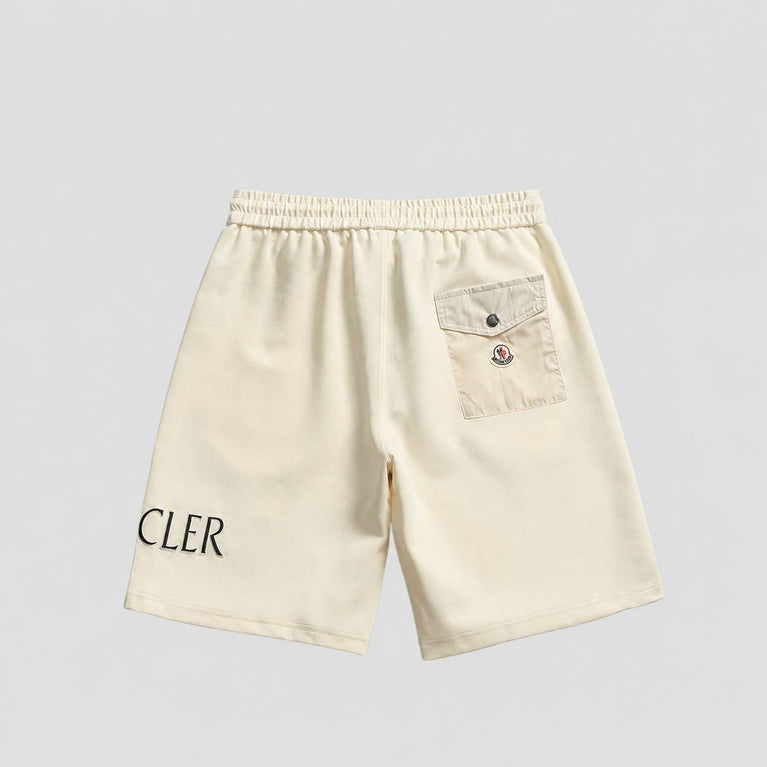 Moncler Jogging Unisex Cotton Shorts in white at volonka.