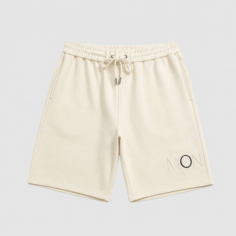 Moncler Jogging Unisex Cotton Shorts in white at volonka.