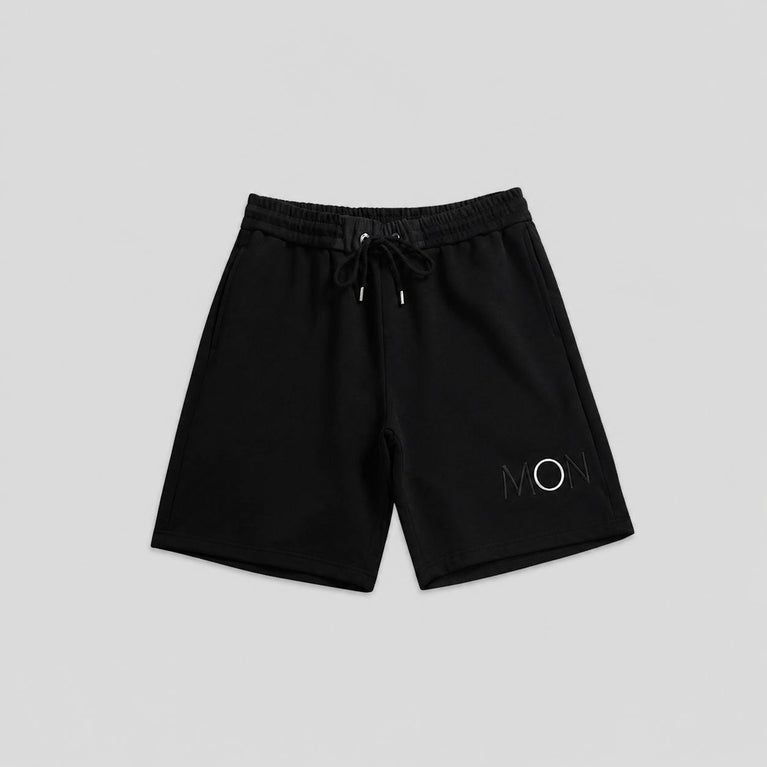 Moncler Jogging Unisex Cotton Shorts in black at volonka.