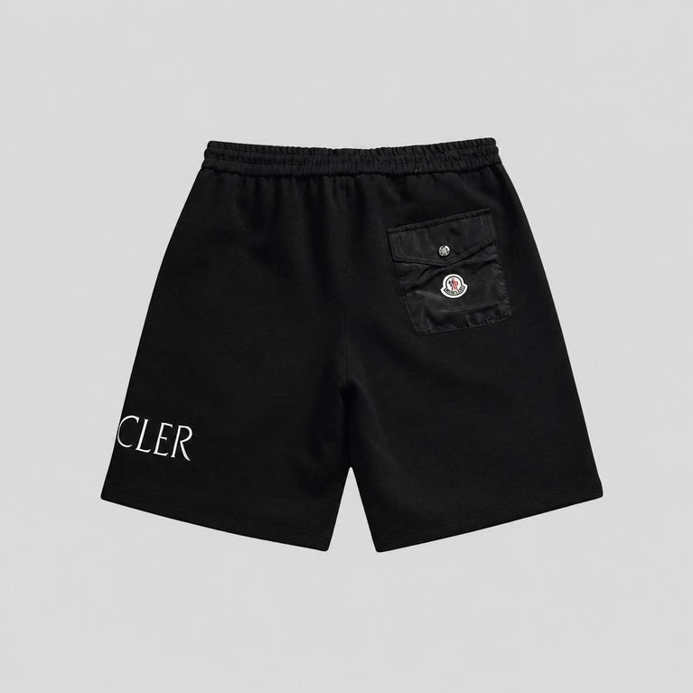 Moncler Jogging Unisex Cotton Shorts in black at volonka.