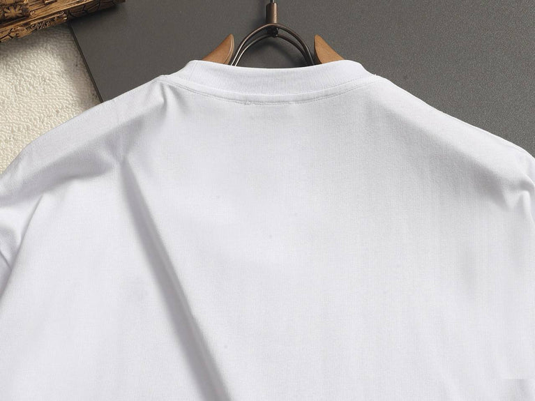 Burberry Cotton Label Oversize Tshirt displayed with a classic white design and prominent logo.