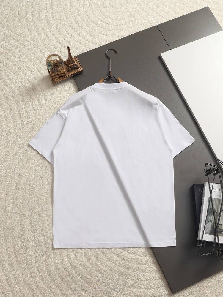 Burberry Cotton Label Oversize Tshirt displayed with a classic white design and prominent logo.