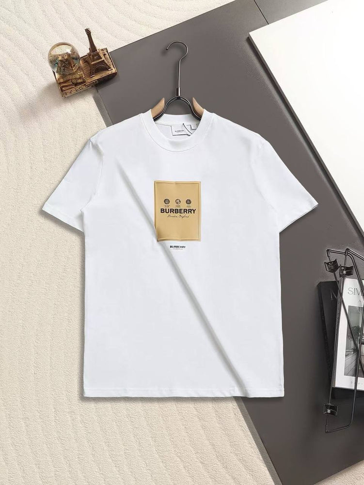 Burberry Cotton Label Oversize Tshirt displayed with a classic white design and prominent logo.