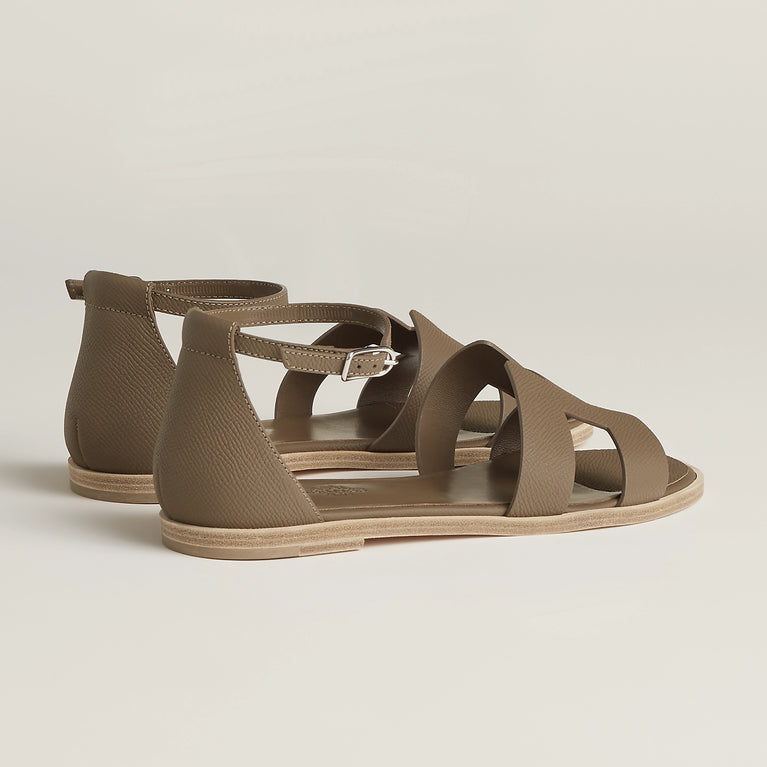 Hermes Damen-Sandalen Santorini, elegant, aus Leder, für den Sommer