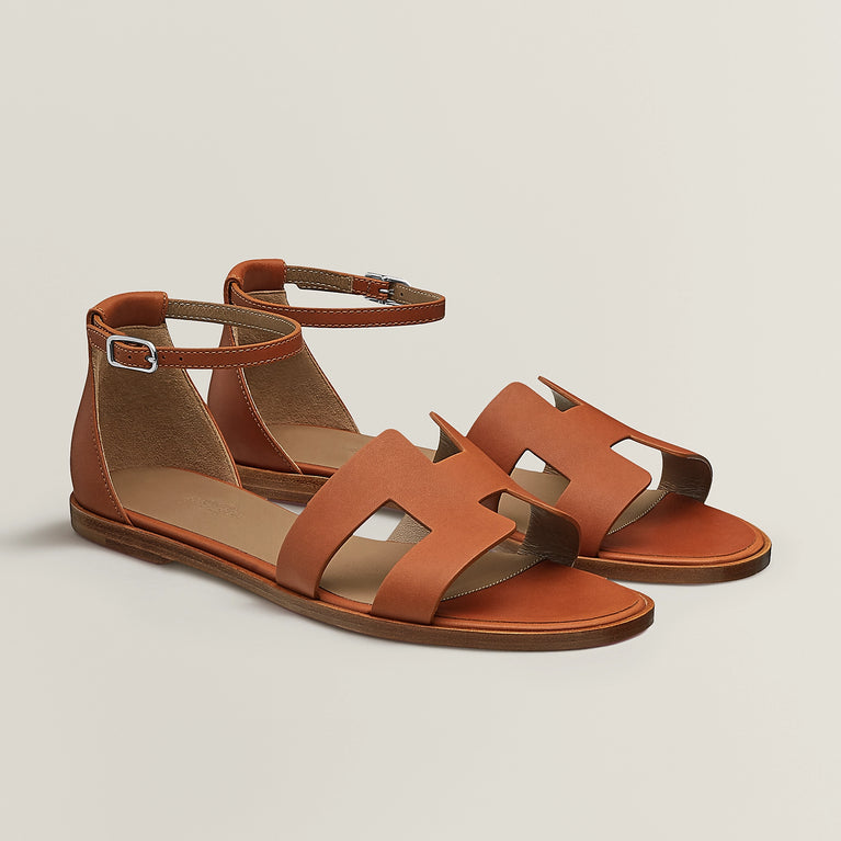 Hermes Damen-Sandalen Santorini, elegant, aus Leder, für den Sommer