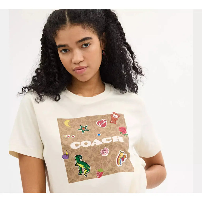 Coach Women's Comic Cute Girly Tshirt