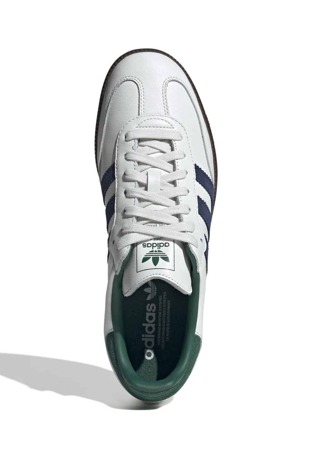 Adidas Samba OG Unisex Blkwhi Green of classic soccer sneakers with white and green color scheme at Volonka.