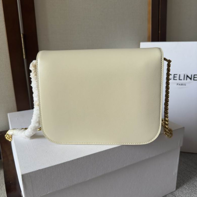 CELINE Smooth Calfskin Triomphe Clutch on Chain