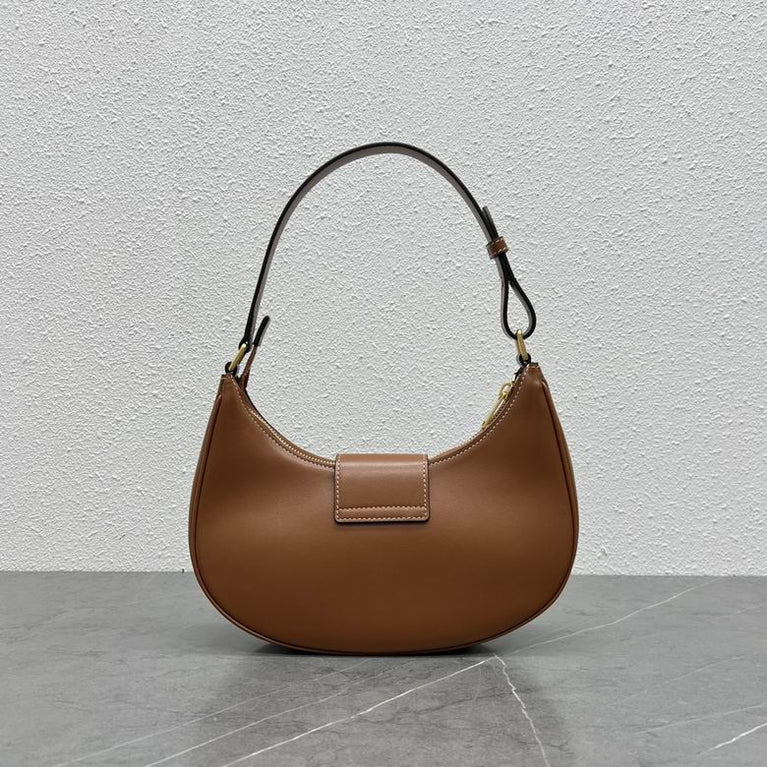 Celine Ava Triomphe Calfskin Leather & Denim Handbag