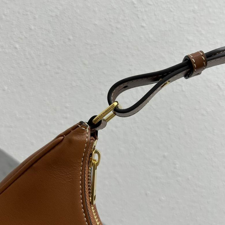 Celine Ava Triomphe Calfskin Leather & Denim Handbag