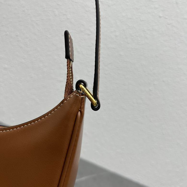 Celine Ava Triomphe Calfskin Leather & Denim Handbag