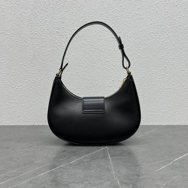 Celine Ava Triomphe Calfskin Leather & Denim Handbag