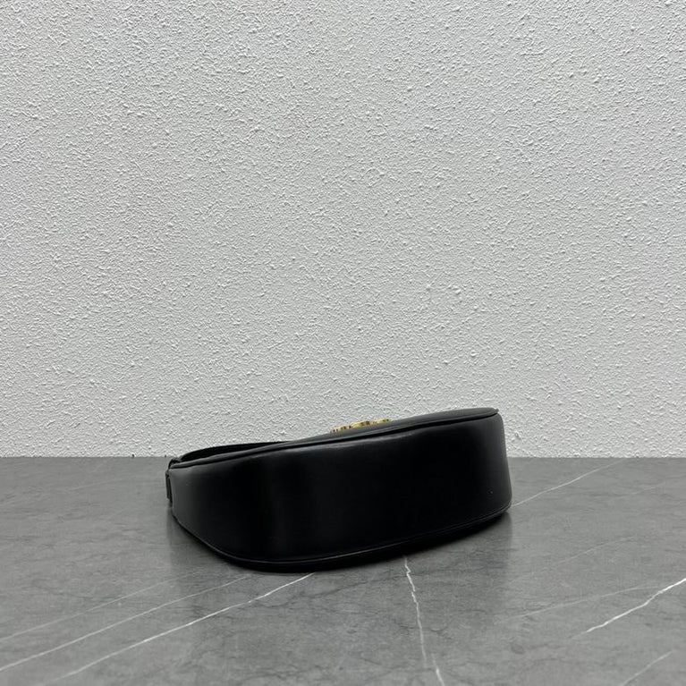 Celine Ava Triomphe Calfskin Leather & Denim Handbag