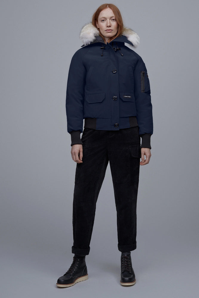 Canada Goose navy Chilliwack Bomber Women's Winter Hooded Jacket