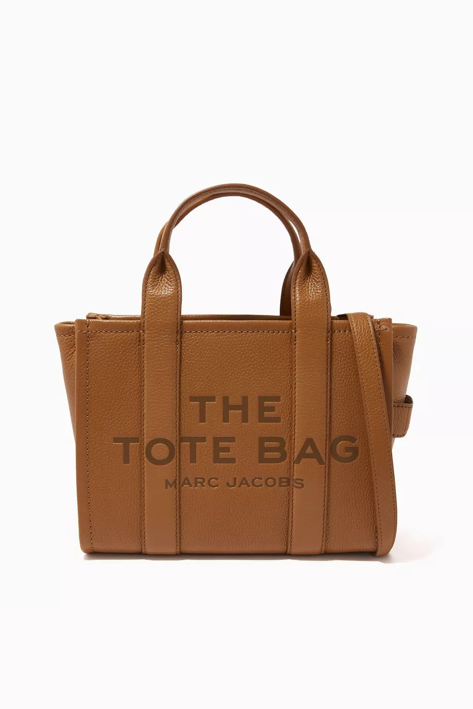 Marc Jacobs Shopper Tote Bag Leather Brown in a stylish brown color with top handles and logo at Volonka.