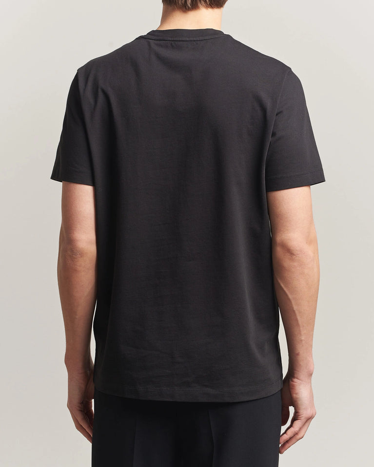 Moncler Men Lettering Logo Tshirt in black featuring a bold logo