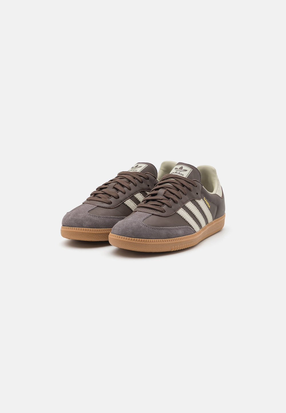 Adidas Samba OG Brown Putty Grey shoe featuring dark brown and putty grey colors at Volonka Store.
