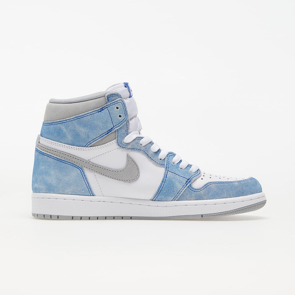 Nike Jordan 1 High OG Hyper Royal side view showcasing iconic design and blue hues.