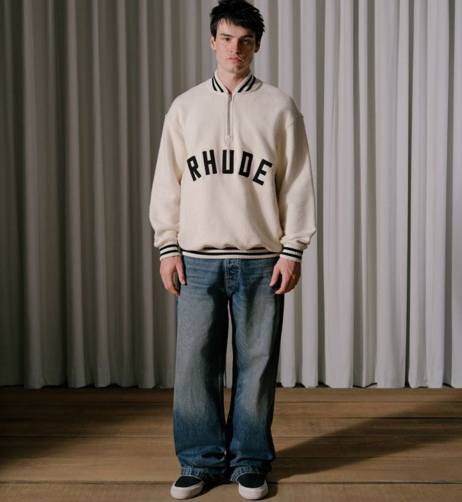 RHUDE Unisex sports half zipper sweatshirt Trousers set