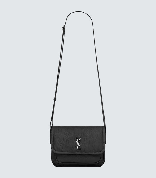 Saint Laurent Niki Small Leather Messenger Bag featuring elegant design and adjustable strap.