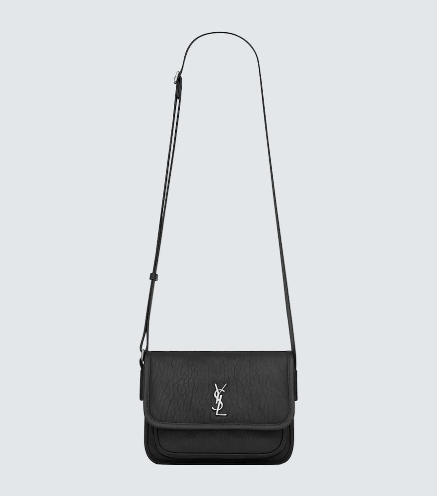 Saint Laurent Niki Small Leather Messenger Bag featuring elegant design and adjustable strap.