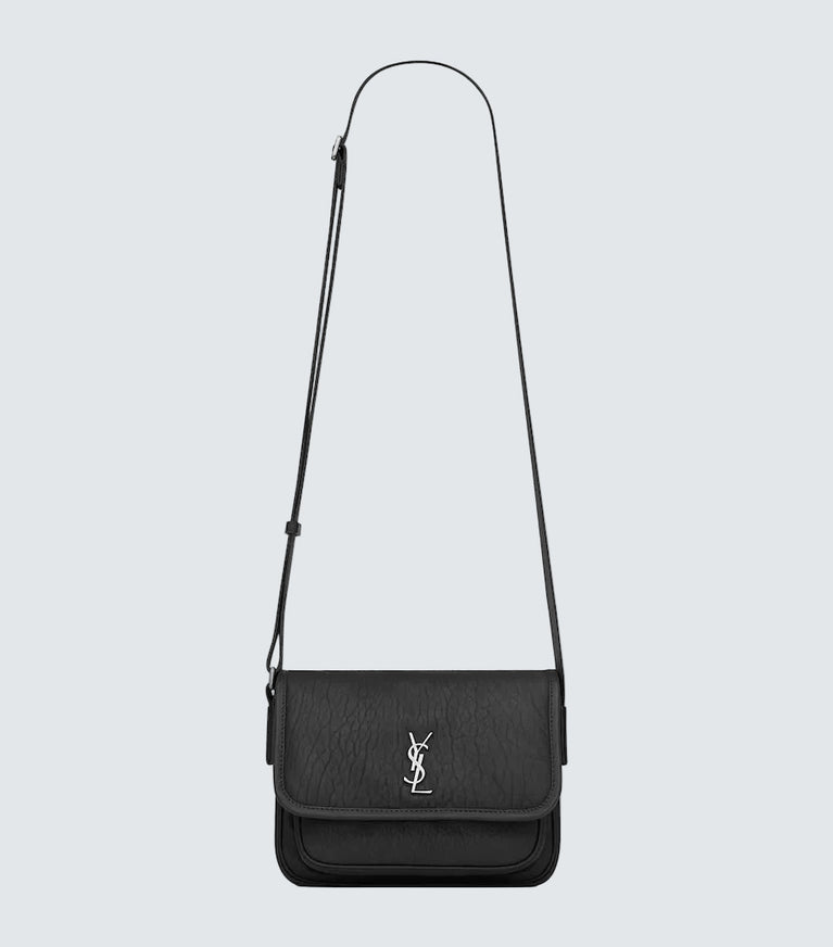 Saint Laurent Niki Small Leather Messenger Bag featuring elegant design and adjustable strap.