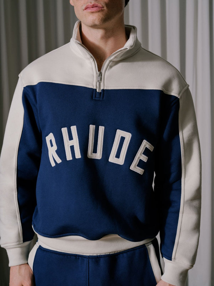 RHUDE Unisex sports half zipper sweatshirt pants set