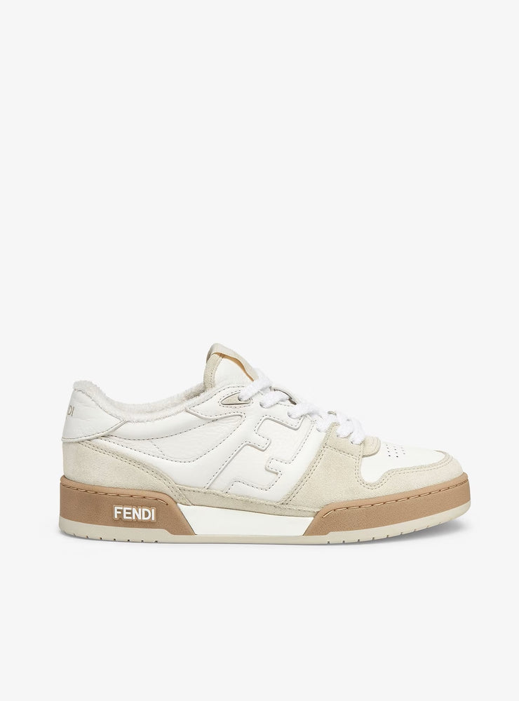 Fendi Sneaker Match Leather White side view showcasing elegant design and comfortable silhouette at Volonka.