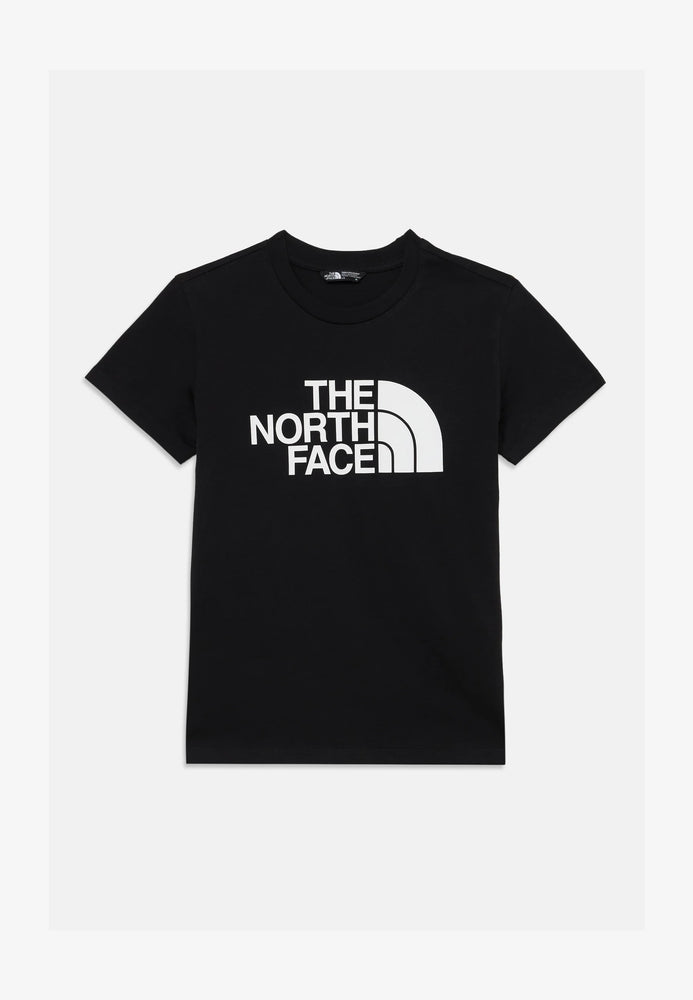 Black t-shirt with The North Face logo on a white background