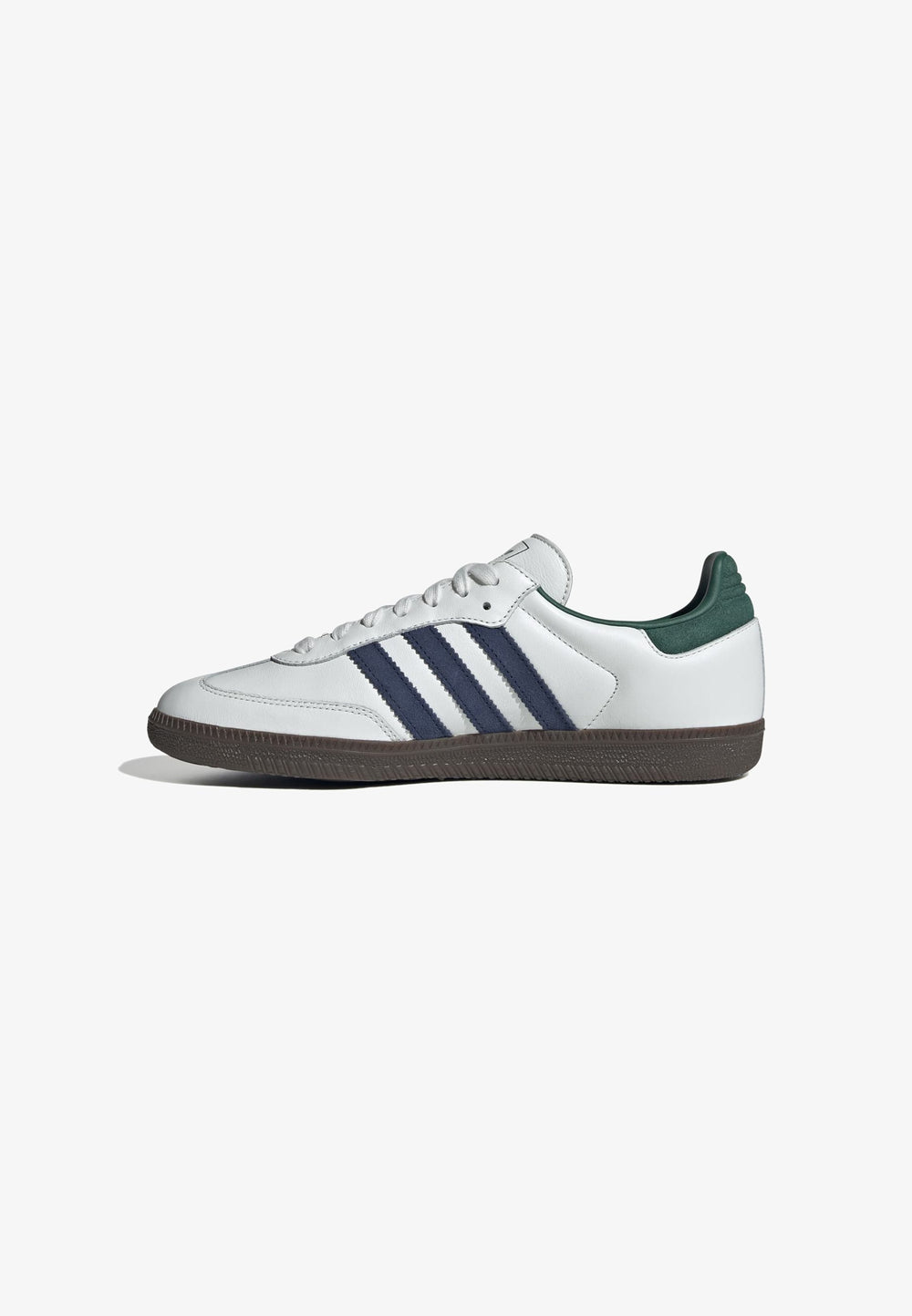 Adidas Samba OG Unisex Blkwhi Green of classic soccer sneakers with white and green color scheme at Volonka.