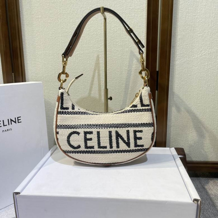 CELINE Textile Medium Ava Shoulder Bag