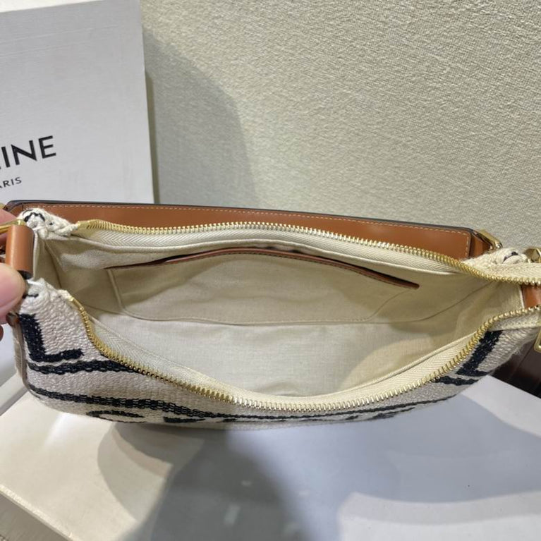 CELINE Textile Medium Ava Shoulder Bag