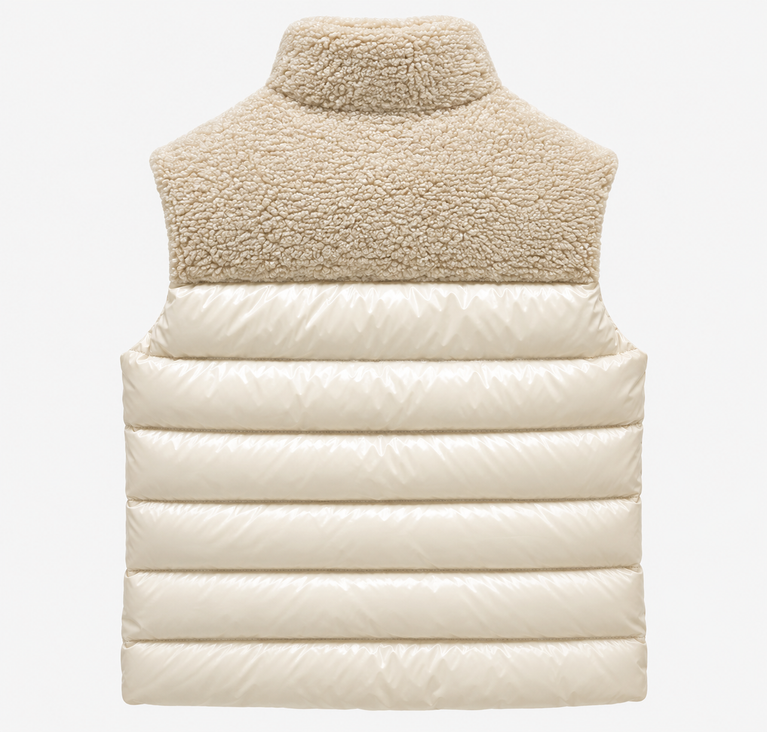 Moncler Merek down vest in teddy fabric