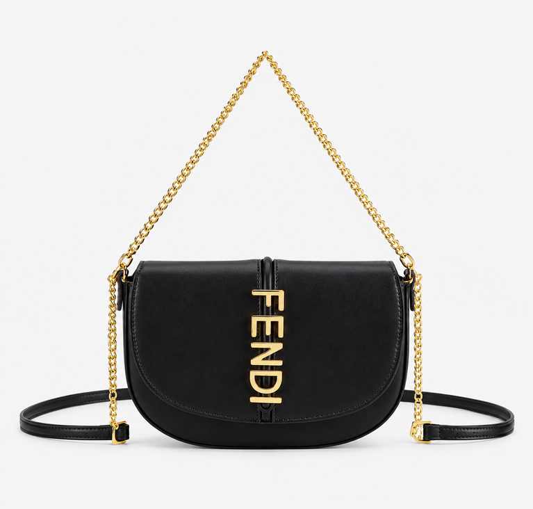 Fendi Carrying Chain Leather Shoulder Bag