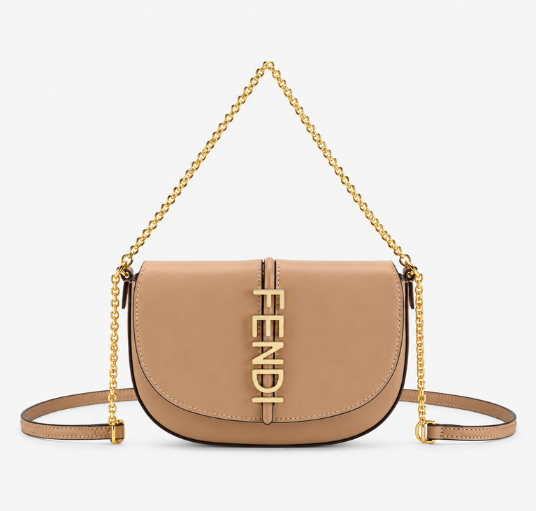 Fendi Carrying Chain Leather Shoulder Bag