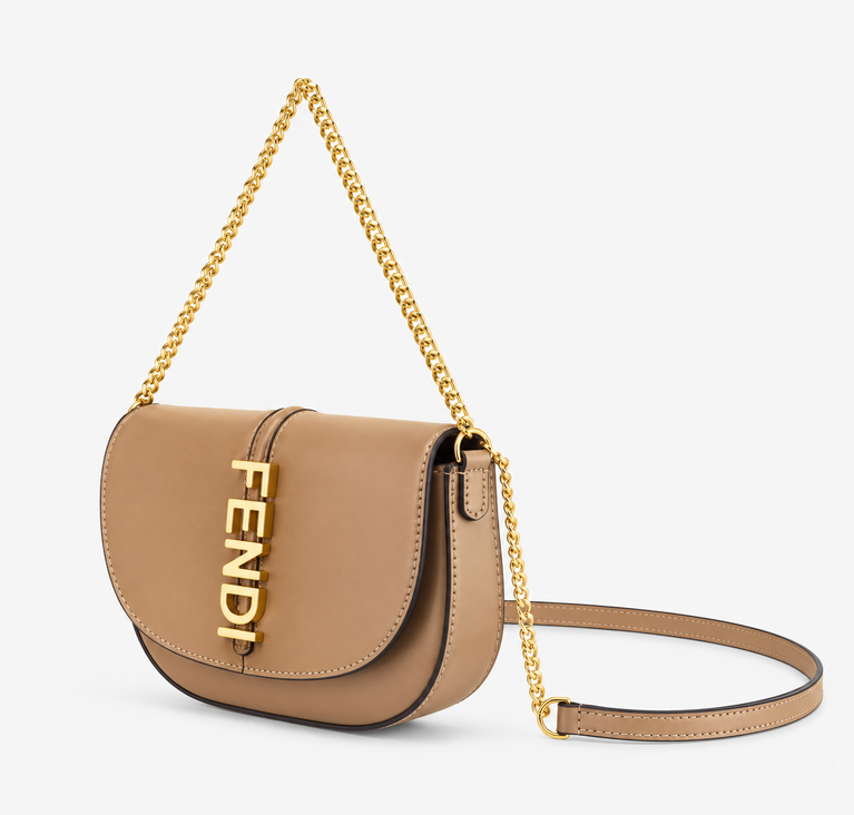 Fendi Carrying Chain Leather Shoulder Bag