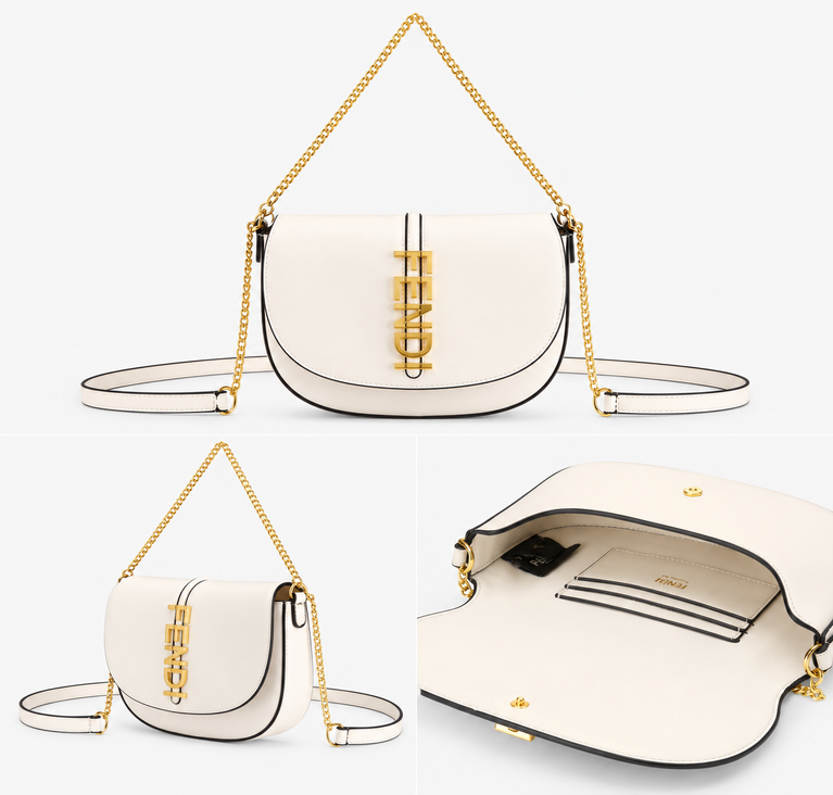 Fendi Carrying Chain Leather Shoulder Bag