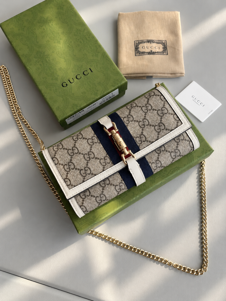 Gucci 1961 Chain Wallet Canvas Bag