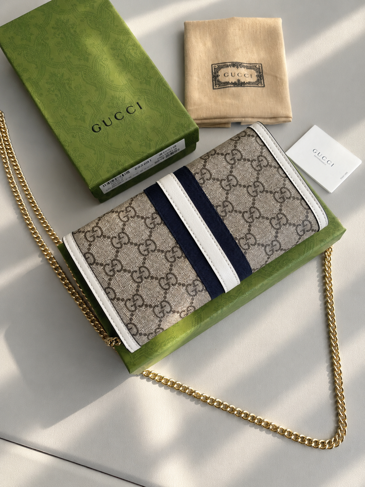 Gucci 1961 Chain Wallet Canvas Bag
