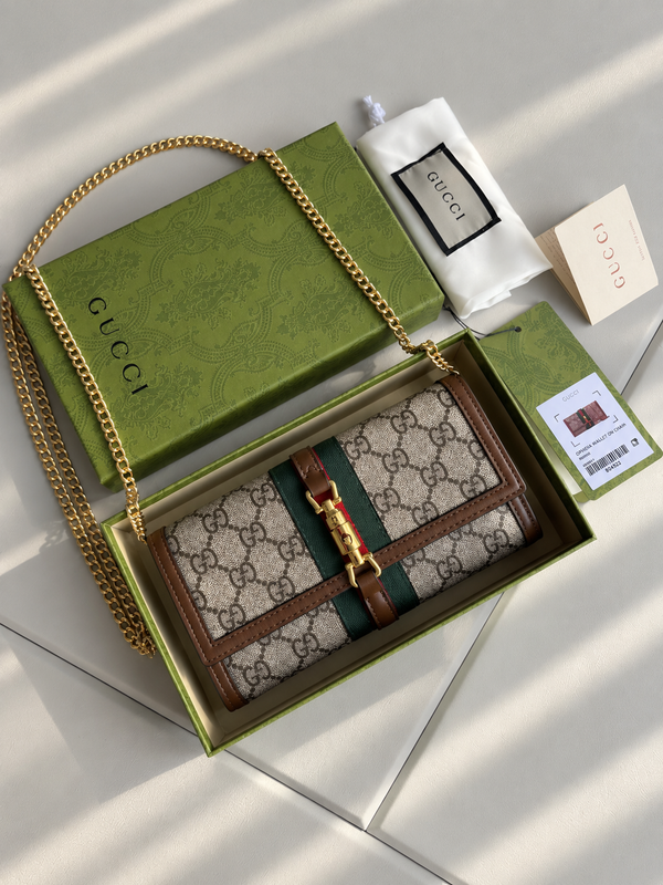 Gucci 1961 Chain Wallet Canvas Bag