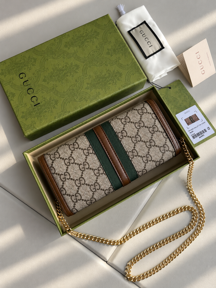 Gucci 1961 Chain Wallet Canvas Bag