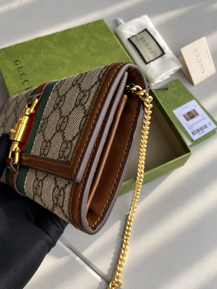 Gucci 1961 Chain Wallet Canvas Bag