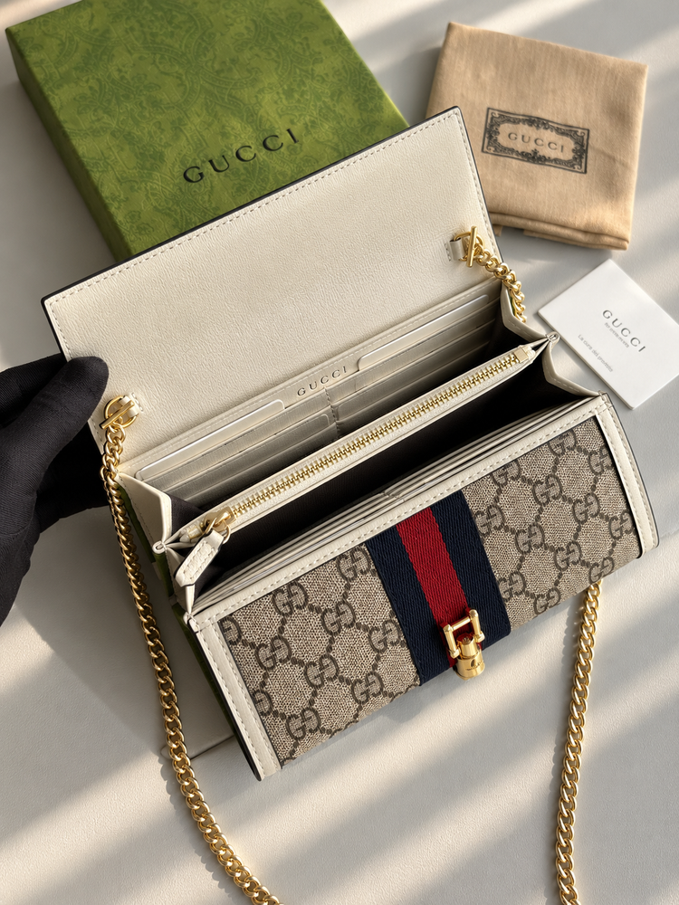 Gucci 1961 Chain Wallet Canvas Bag